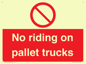 No riding on pallet trucks